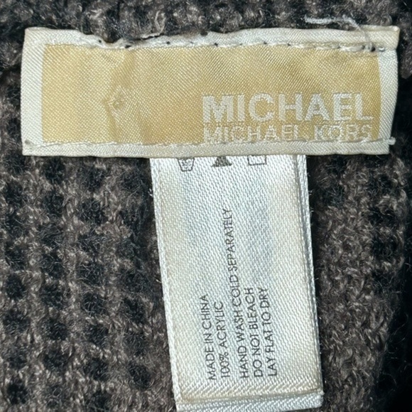 MICHAEL BY MICHAEL KORS BROWN BLACK LOGO INFINITY SCARF WRAP, OS - Picture 3 of 4